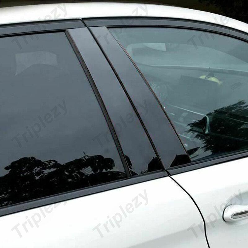 10 Stück Glänzende Kohlefaser Schwarz Auto Fenster Tür Säule BC Säule Pfosten Abdeckung Zierleiste Aufkleber Für Mitsubishi Eclipse Cross 2018-
