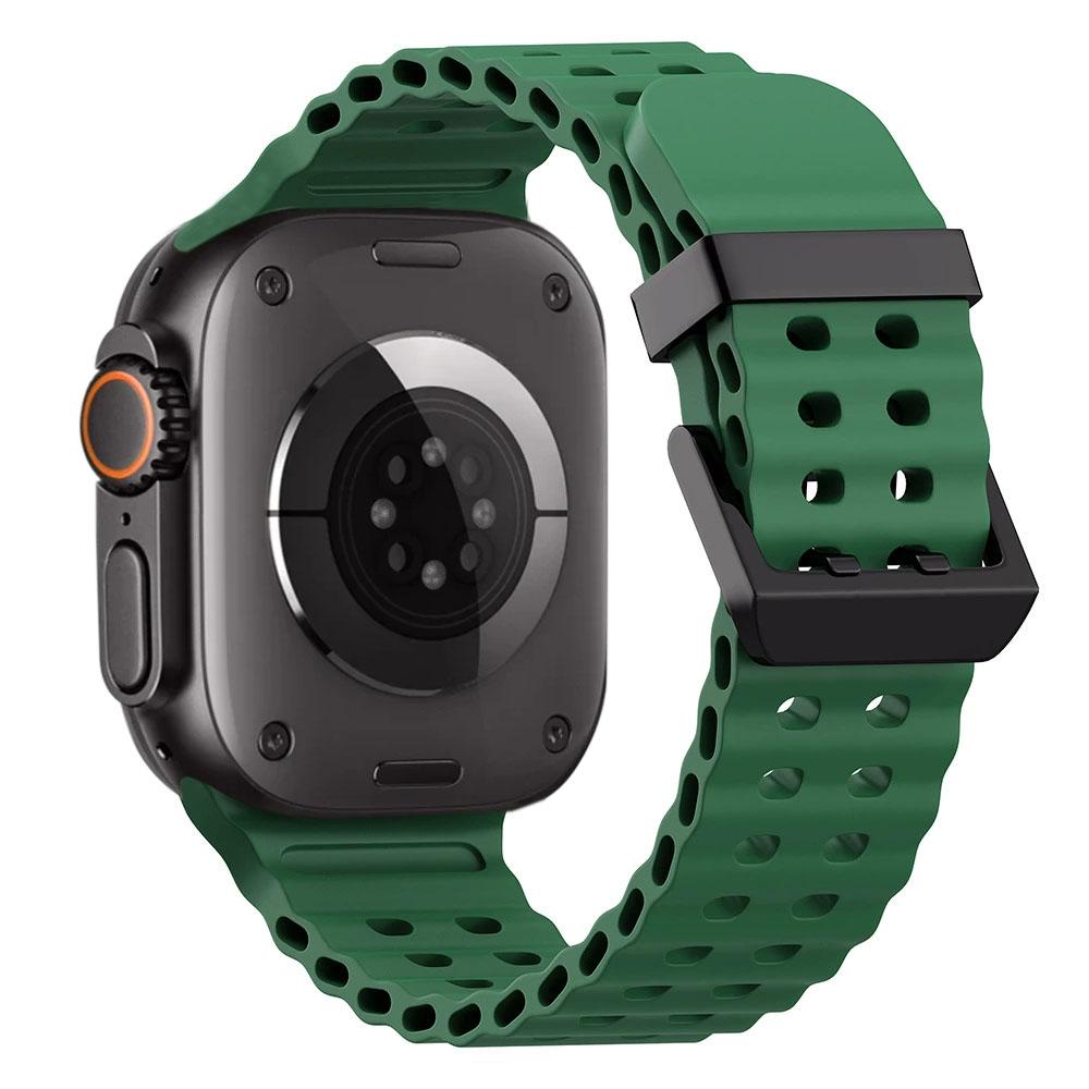 Ocean Silicone+Metal Buckle Strap For Apple Watch Band Ultra 3/2 49mm Sport Bracelet iWatch 11 10 9 8 7 6 SE 46mm 45mm 44mm Belt
