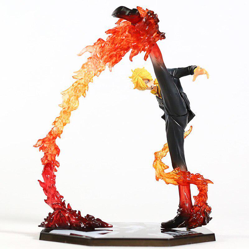 One Piece Blackfoot Flame Sanji Kick Children Gift Figure Ornament Collection Models