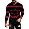 Men's Halloween Striped Long Sleeve Shirt Casual Loose Fit for Party and Everyday Wear