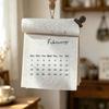 Portable Monthly Calendar Retro Style Calendar Planner Time Tool Fabric Wall Calendar  Study Room