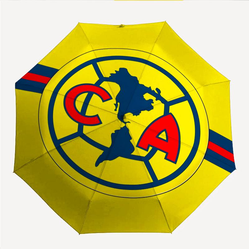 Club América Fashionable Automatic Opening/Closing Folding Umbrella. Portable and Foldable, Ideal for Gift, Travel, and Daily Use.