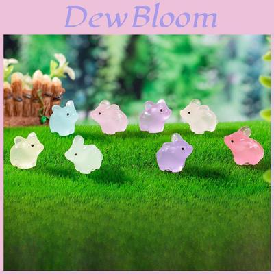 Vibrant Resin Night Glow Miniature Pig Figurine For Diy Fairy Garden Decor