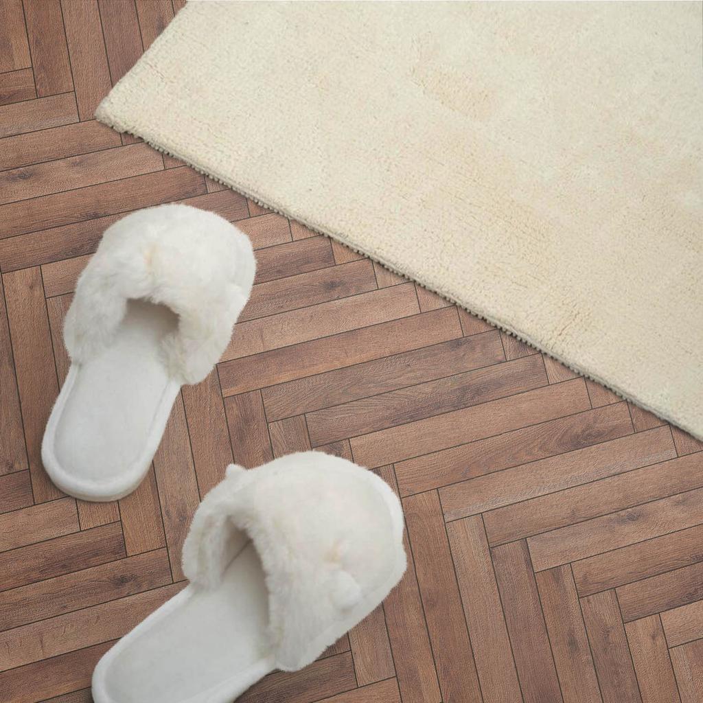 Vinyl Tile Set with Bedroom Motif Herringbone Pattern 10x40x20 Cm