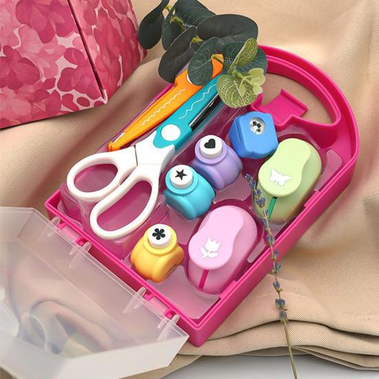 Kids DIY Hole Punch Set Safe Punching Machine Kid-friendly Hole Punch Set