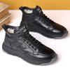 Winter Samt warme Baumwollschuhe Herren High-Top Lederschuhe Business Casual Herrenschuhe Leder dicksohlige Nordost große Baumwollschuhe Herren
