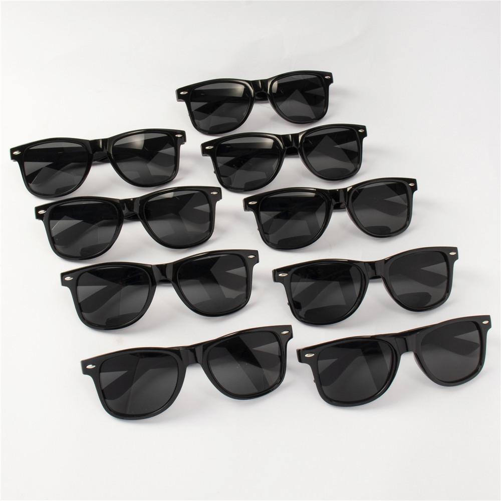 4PCS Classic Black Square Fashion Glasses with Bolt Decoration For Party Pography Wedding Birthday Graduation Hiking