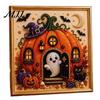 Easy Craft for Beginners Halloween Faux Pearl Painting Kit, DIY Witchcraft Art 3D Handmade Gift Adults Bead Wall Kit Beginners, Holiday Decor Shiny