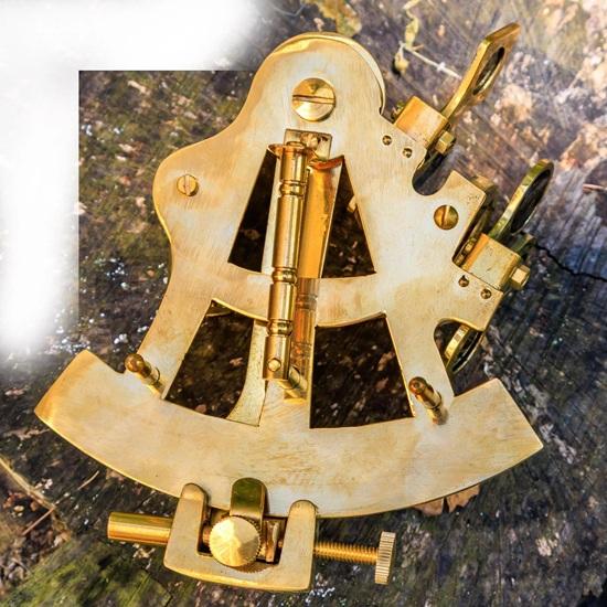 Ručně vyrobený mosazný sextant 10,16 cm Leštěný Námořní námořní dekorace Vánoce Nový rok Svatba Výročí Dárek pro ni pro něj
