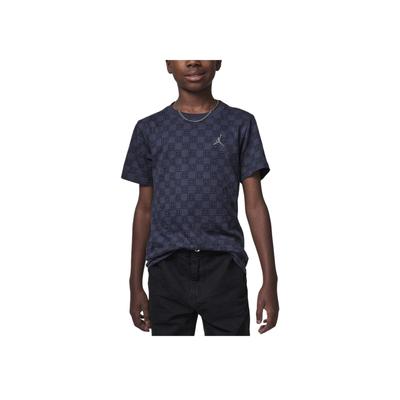 23 Monogram Printed Simple Crew Neck Short Sleeve T-Shirt Kids Tops Navy-Blue HQ7232-010