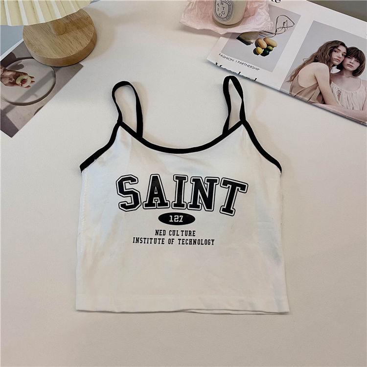 Women's Summer Spaghetti Strap Letter Print Vest - Hot Girl Style