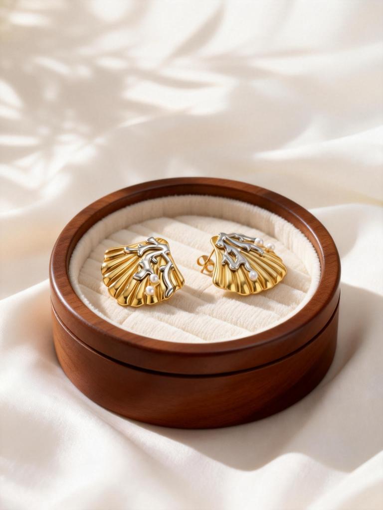 Fashion Imitation Pearl Shell Stud Earrings Women's Stainless Steel Shell Earrings Charms Accessories Gift