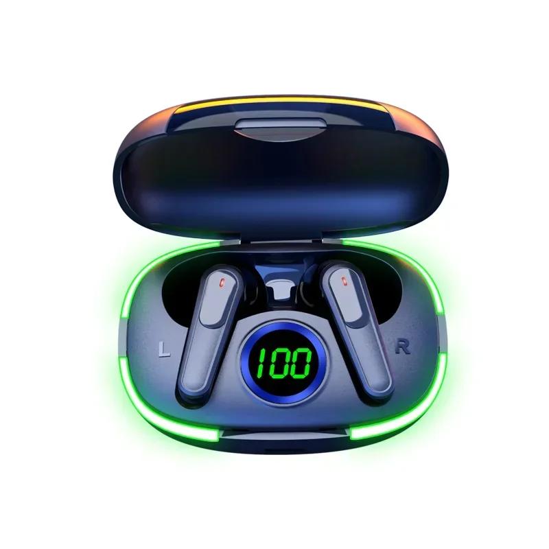 TWS Pro80 Bluetooth 5.3 Kopfhörer Kabellose Kopfhörer HiFi Stereo Headset mit Mikrofon LED-Anzeige Sport-Ohrhörer für Telefon