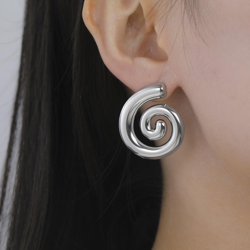 Cazador Gold Color Spiral Swirl Stud Earrings for Women Stainless Steel Geometric Earrings Trend 2026 Jewelry Birthday Gift New
