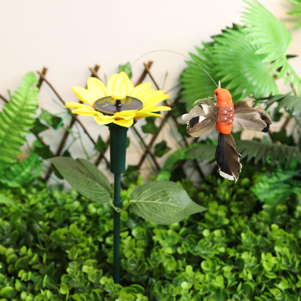 2-5PCS Solar Sunflower Animal Stake Decor Rotating Butterfly/Hummingbird Decor 40cm Outdoor Decorative Stake for Garden Decor