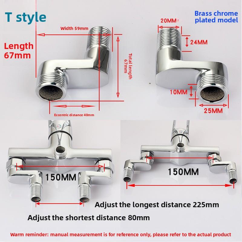 Bateria prysznicowa Zakrzywione kolanko Regulowany adapter Mosiądz Solidny Montaż ścienny Część zamienna Zawór kątowy Akcesoria kuchenne łazienkowe