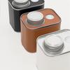 Coffee Canister PU Leather Storage Organizer for Grain Loose Tea Rice Black