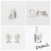 Silver Cubic Color Cubic VERPD52222 [PINKY & DIANNE] PINKY&DIANNE Earrings, Zirconia, Non-Pierced Earrings,