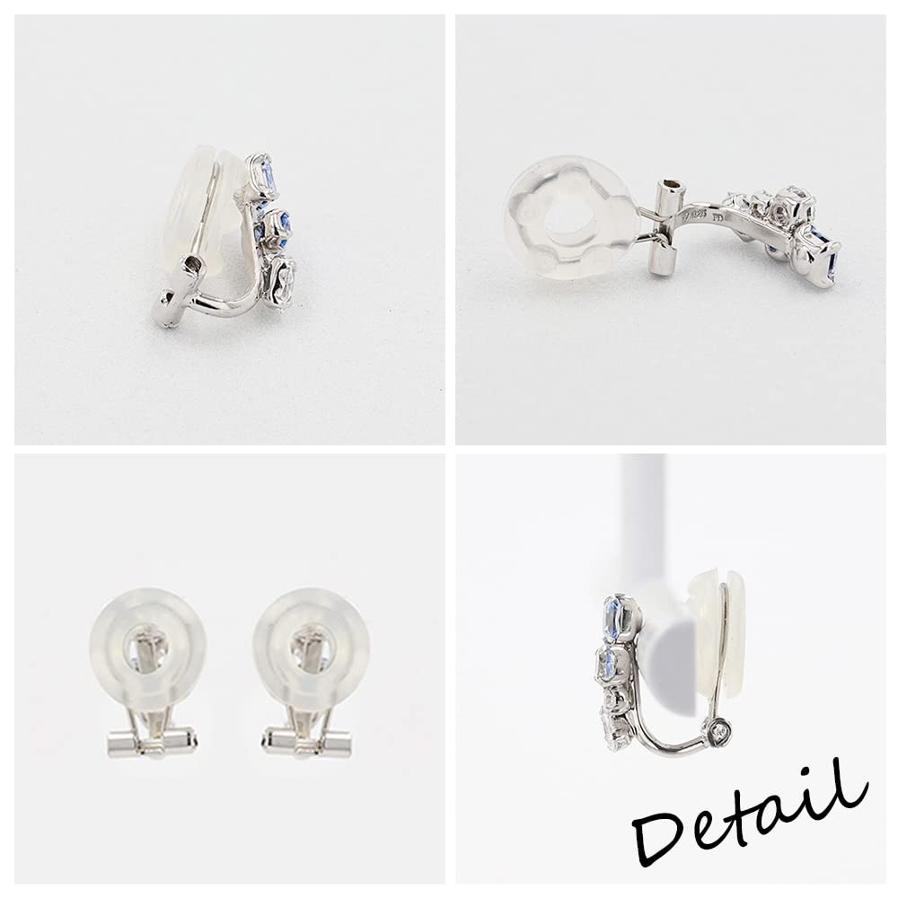 Silver Cubic Color Cubic VERPD52222 [PINKY & DIANNE] PINKY&DIANNE Earrings, Zirconia, Non-Pierced Earrings,