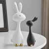 2Pcs Festives Resin Rabbit Ornaments for Easter Home Decors Spring Holiday Animal Figurine for Gift Giving and Decoration