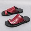 Neue Herren Dermis Strandschuhe Sommersandalen über Zehen Übergröße Herren Echtleder Flip-Flops Herren Sandalen D598