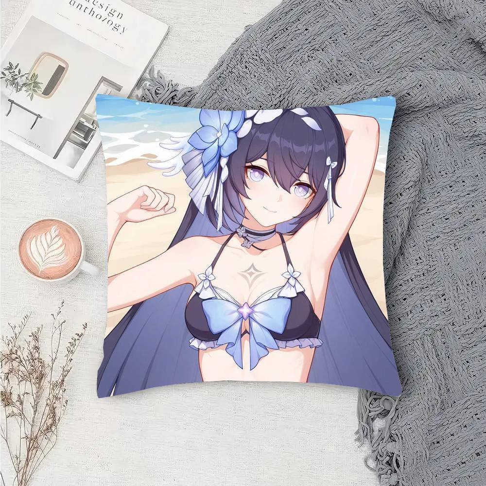 Seele Animated Game Honkai Star Rail Pillow Case Fashion Square Pillowcase Bedroom Sofa Room Ins Decoration Leisure