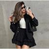 Ensemble Chemise Jacquard et Short pour Femme Boutonnière Couleur Unie Imprimé Décontracté Style Avancé Printemps Été Nouvel Ensemble Manches Longues pour Femme