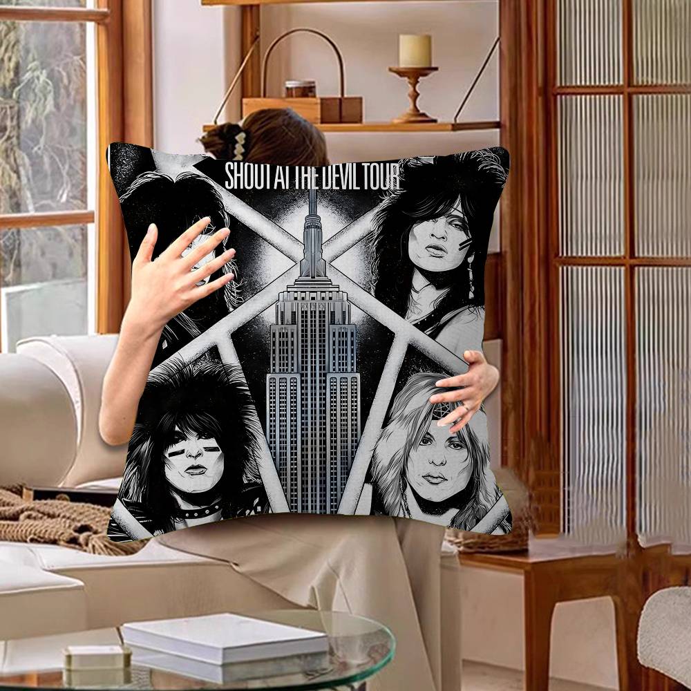 Classic Band M-Motley C-Crue Office Cushion Pillowcase Car Cushion Cover45X45CM Lumbar Pillowcase Sofa Pillowcover