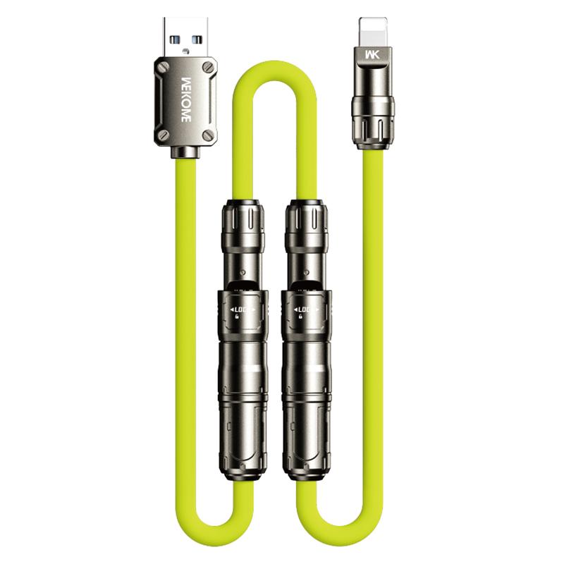 

WEKOME WDC-77 3-in-1 Multi Charging Cable 240W Super Fast Charge Silicone Data Cable For USB/Type-C/iP A