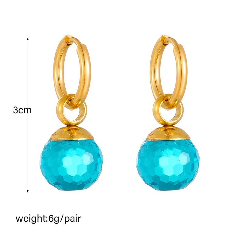Stainless Steel Geometric Luxury Crystal Earrings For Women Girl New Waterproof Earrings Ear Jewelry Gift