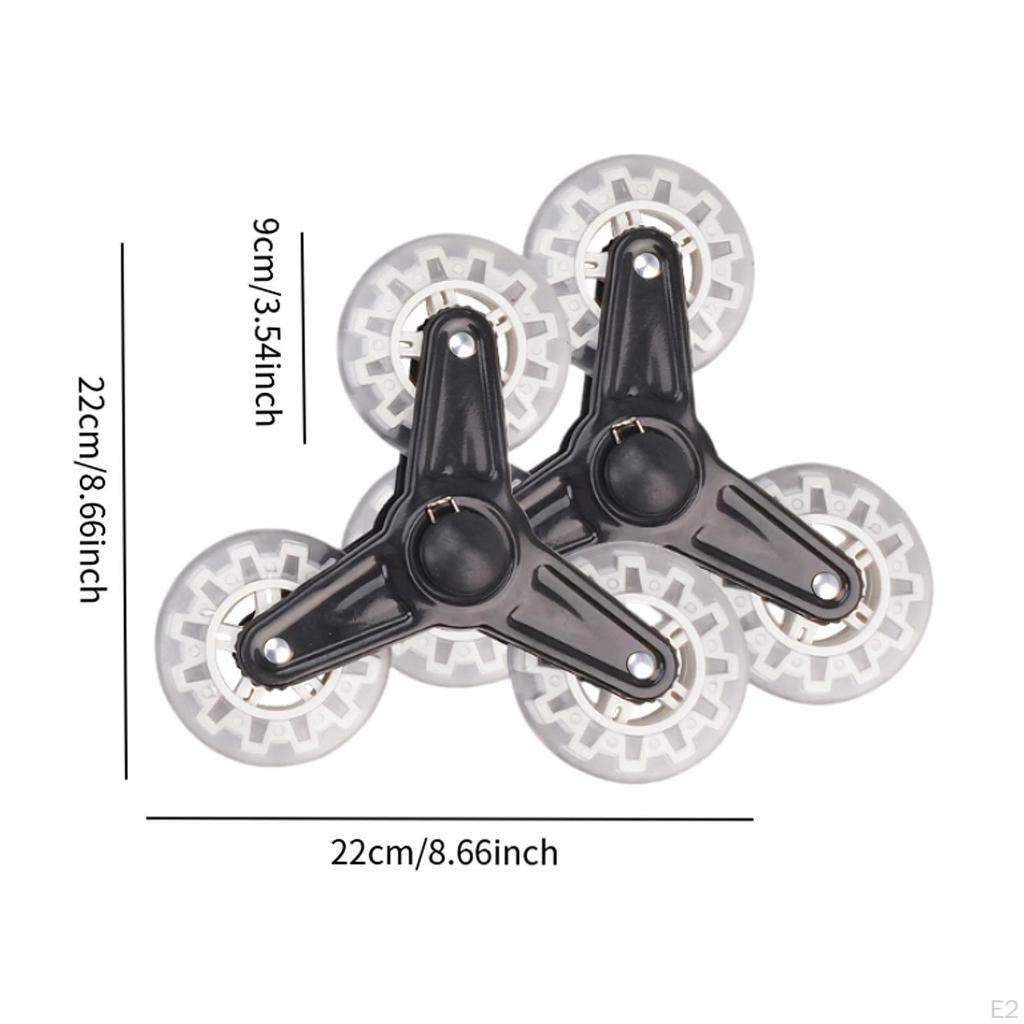2x Trolley Triangle Wheels Anti Slip Waterproof Practical Easy Installation Stair Climber