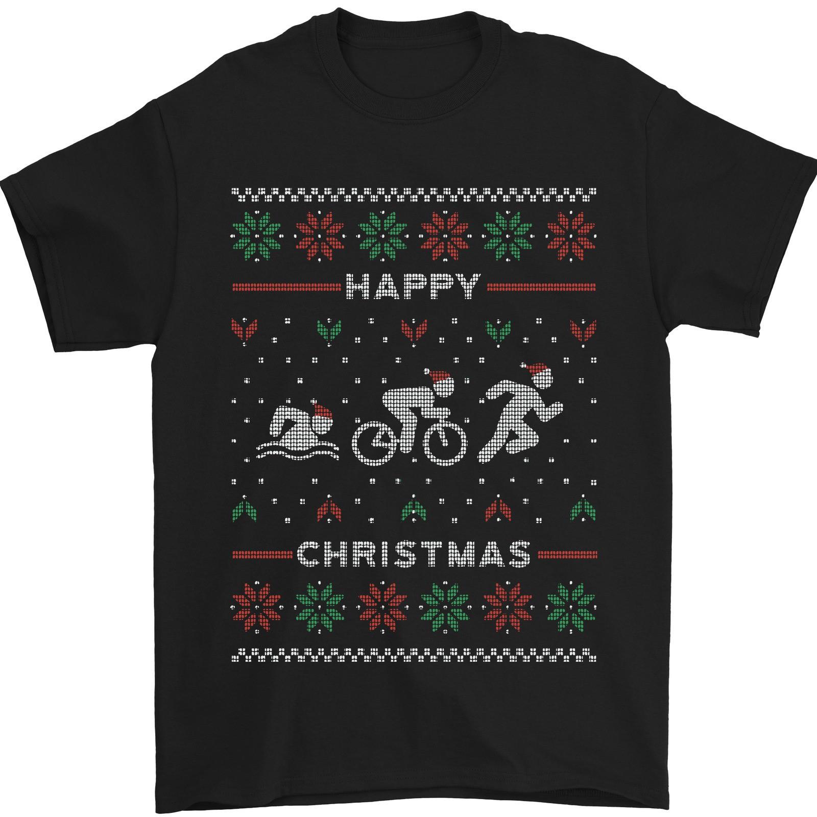 Christmas Triathlon Funny Fitness Gym Mens T-Shirt 100% Cotton 3XL