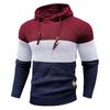 Autumn Winter Men's Jacquard Sweatshirt Long Sleeve Hoodie Color Block Hooded Sweatshirt