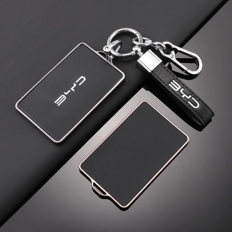 Car NFC Card Key Case Cover Full Shell Leather Keychain Pendant For BYD Tang DM Han EV Song PRO Qin PLUS DMI Key Bag Accessories
