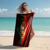 proof beach towel with Portugal Football team pattern - soft,absorbent,quick-drying,machine washable - perfect for swimming,camping,bathing