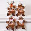 4pcs Cute Cartoon Christmas Plush Hanging Ornaments Smiling Santa Snowman Christmas Tree Decorations Festive Party Home Decor