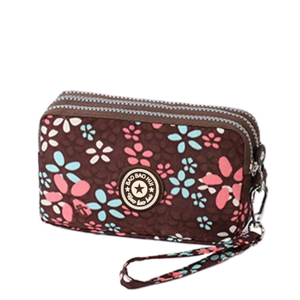 Durable Three Layers Coin Purse Large Capacity Zipper Coin Bags Oxford Cloth Waterproof Pouch Purse