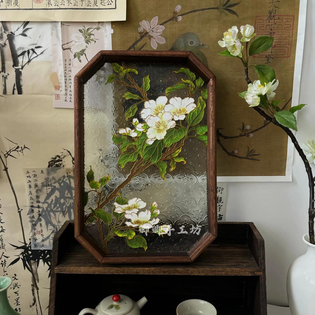 Cloisonne Enamel Painting DIY Handmade Material Tea Tray Intangible Cultural Heritage Cloisonne Gift Gift Ornament