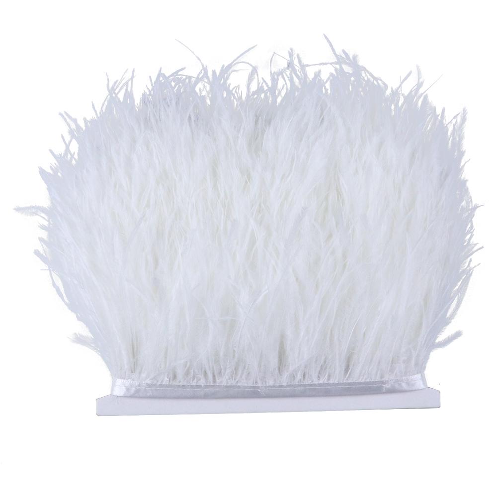 10 Meters Fluffy Colored Ostrich Feather Trim Ribbon 8-10Cm Natural Plumes Sewing Trimmings For Dress Clothing Decoration Crafts