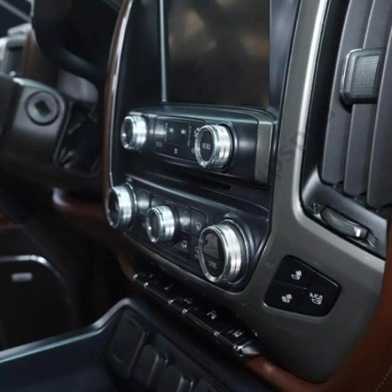 8x Silver Center Console Control Switch Knob Trim For Chevy Silverado 2014-2018