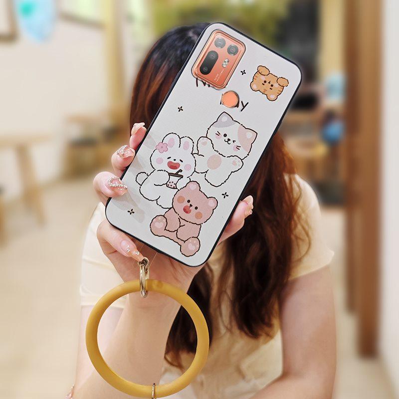 

Youth Cartoon Phone Case For HTC Desire 20 Plus/D20+ Soft Case Dirt-resistant Cute Personality Bracelet Solid Color Ring HTC Desire 20 Plus/D20+