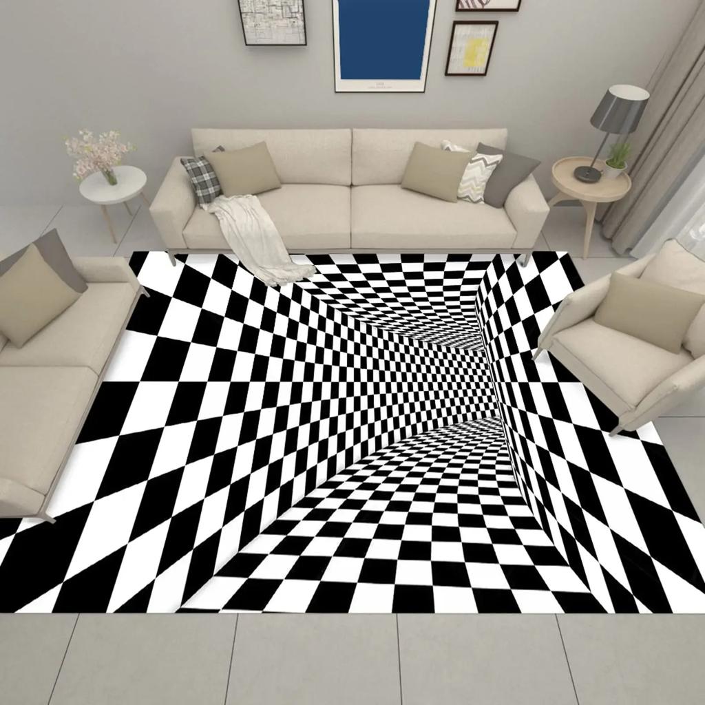 3D Vortex Illusion Carpet for Bathroom Living Room Sofa Table Decor Rugs Hallway Balcony Floor Mat Anti-slip Entrance Door Mat