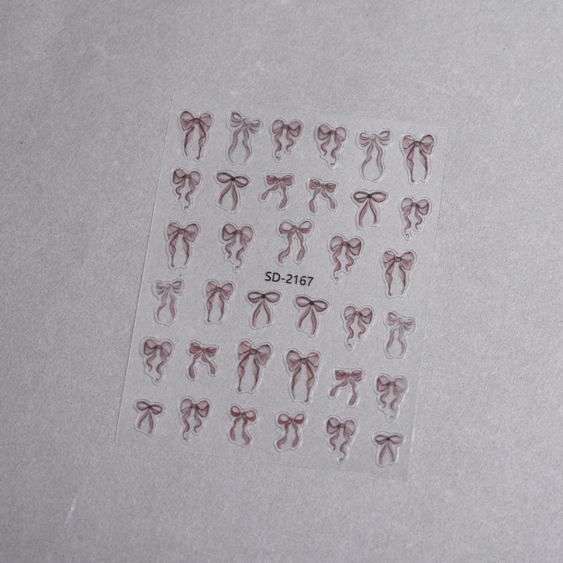 3D Ballet Bow & Ribbon Nail Stickers - DIY Nail Decals & Embossed Ornaments