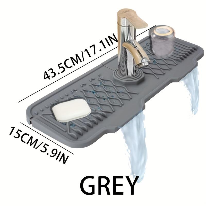 

Силиконовый коврик для защиты от брызг на кран - складной, противоскользящий, текстурированная поверхность для кухонных и ванных раковин, коврик для раковины в ванной S серый