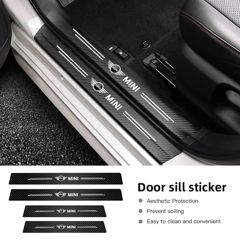 Carbon Fibre Car Threshold Stickers For BMW Mini Cooper One JCW WORKS F55 F56 F57 Car Door Trunk Decorative Sticker Car Styling Qclyn77