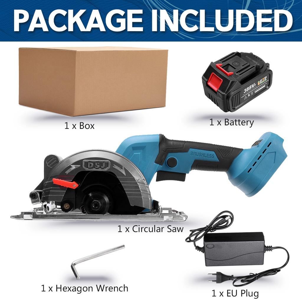 125mm 0-45° 100V-240V 1800W Brushless Electric Circular Saw Handle Adjustable Woodworking Cutting Power Tools For 18V Battery