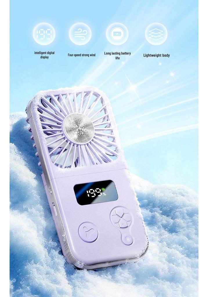 Portable Mini Handheld/Neck-Hanging Fan with Rechargeable USB, High-Speed, Cold Compress, Semiconductor Cooling