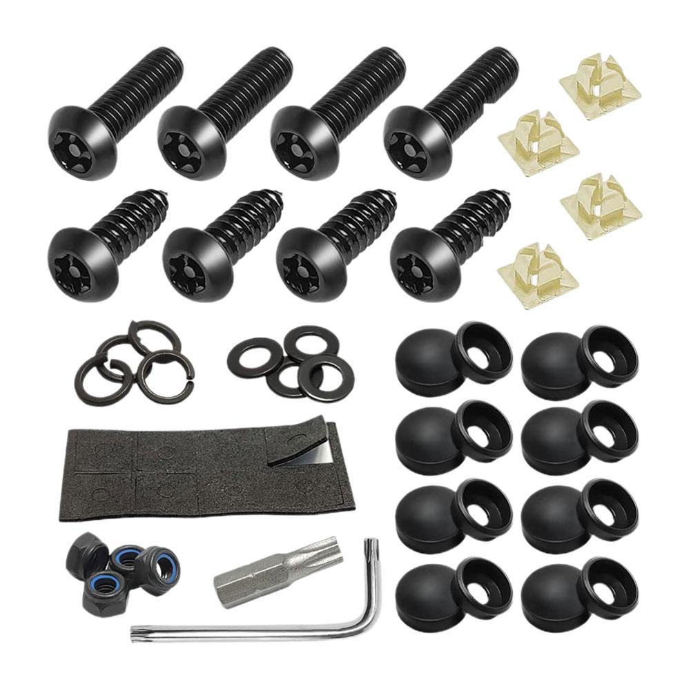 

Anti Theft License Plate Screws License Plate Security Screws Kit for Fastening Frame License Plate Cover Security Bolts J8S7