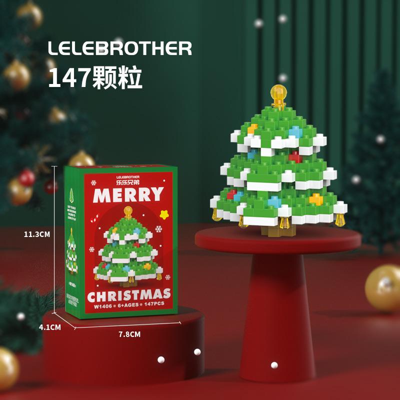 Diy Model Christmas Building Block Santa Claus Snowman Christmas Tree Building Block Toy  Christmas Decoration Party Favours