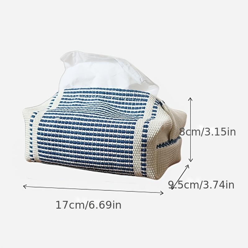 1pc Fashion Farmhouse Style Tissue Box Cover | Woven Style Tissue Box For Living Room, Dining Table, And Car - Modern Art Style
